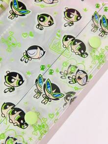 THE POWERPUFF GIRLS X Joivida 1件 X Joivida 透明便攜式雙扣文件夾，3款可選，可將照片存儲為相簿，亦可用於存放金錢、文具、筆記本、貼紙書，適合辦公室、學校，趣味禮物 - A6尺寸 - 查看 8