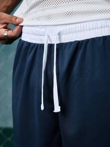 EVRINFINITE High Performance Basketball Shorts, Sports & Casual, Breathable Fabric Spring Fall - Navy Blue - View 5