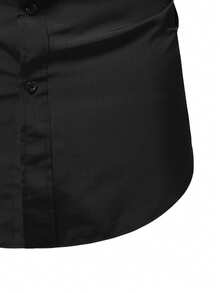 Calvornis Men Solid Button Up Formal Shirt, Ceremony - Black - View 5