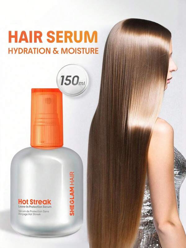 SHEGLAM HAIR Suero de protección sin enjuague Hot Streak, 150 ml/5 onzas líquidas, spray protector de calor para el cabello, suero para mascarilla para el cabello Suero de tratamiento para el cabello con protección para el cabello Hot Streak, spray todo en uno sin enjuague Ligero como aire Protege y defiende contra daños Protege contra daños por rayos UV Fortalece, nutre, hidrata el cabello Adecuado para todo tipo de cabello Productos para cabello rizado Regalo Rosa Constituir Playa Festivales Cuidado del cabello Y2K Vacaciones Verano Accesorios para el cabello regreso a la escuela Hogar
