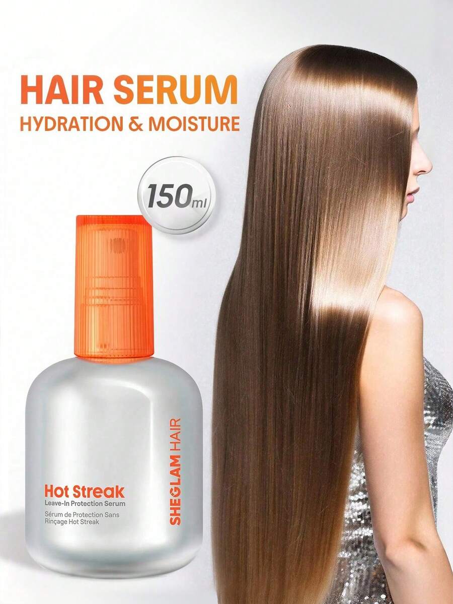 SHEGLAM HAIR Hot Streak 免沖洗保護精華液 - 150 毫升/5 液量盎司,頭髮熱防護噴霧,髮膜護髮精華液 Hot Streak 免沖洗護髮精華素,多合一免洗噴霧,作為空氣保護和抵禦損傷,防止紫外線損傷,強化、滋養、滋潤頭髮,適合所有髮捲髮產品 禮物 粉紅色的 化妝品 海灘 節慶 護髮 假期 夏天 美髮配件 返校 旅行 - 無色 - 查看 1