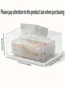 SHEIN 1pc Water Ripple Shaped Tissue Box, Convenient Instant Tissue Holder, Transparent Delicate Tissue Holder, Toilet Paper Storage Jar - Multicolor - View 13