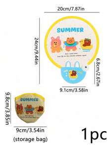 Zazumi 1PC/2PCS Cute Cartoon-Patterned Portable Mini Fan, Foldable And Easy To Store, Perfect For Summer Outdoor Cooling. Mini Pocket Fan. - multicolor - View 10