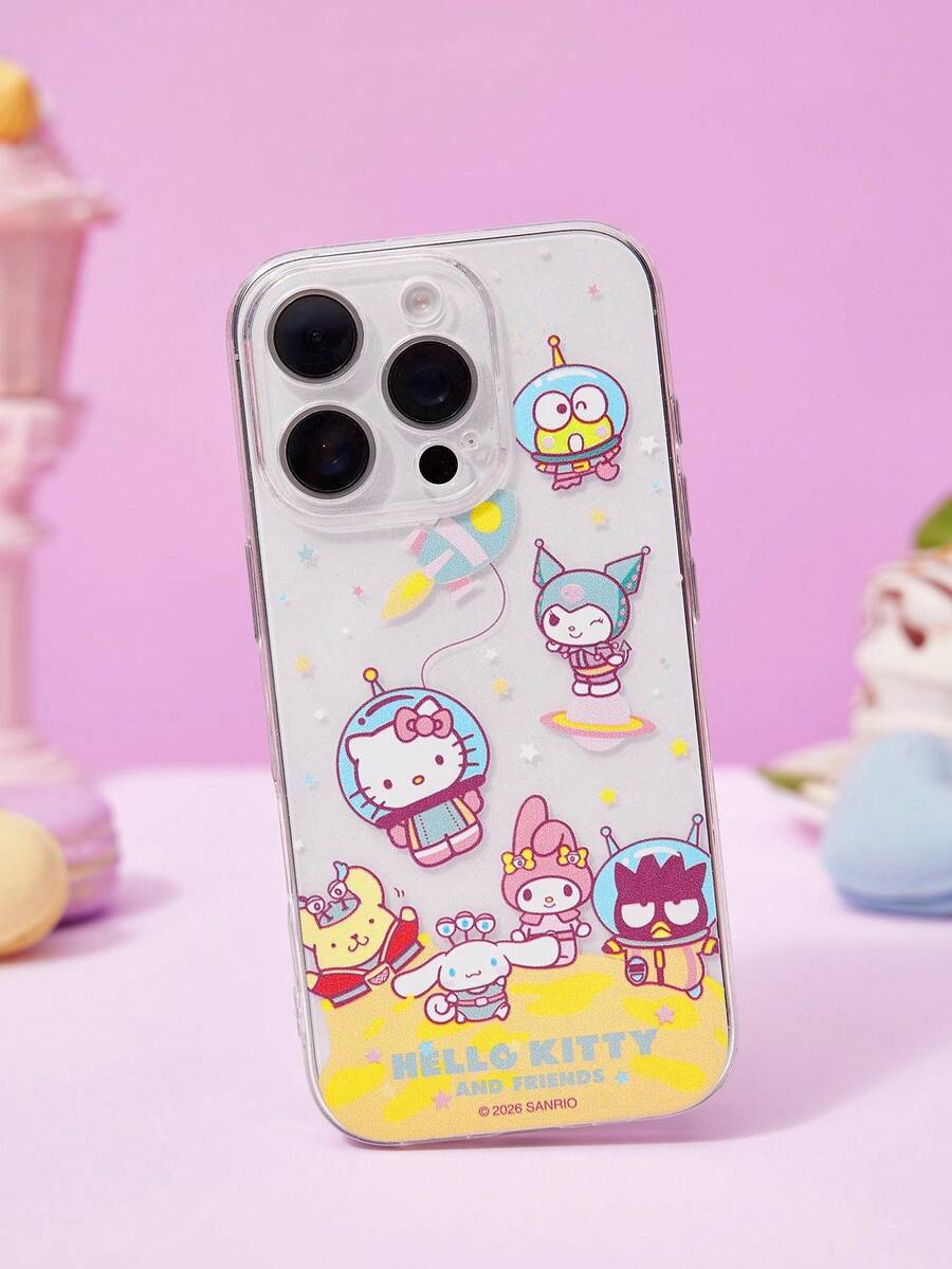 HELLO KITTY AND FRIENDS | Joivida Hello & Friends Space Clear Phone Case, Cute Cartoon Astronaut Print, Transparent Shockproof Cover, Anti-Fingerprint And Lightweight Design For Daily Protection, Compatible With 11-17 Series - Multicolor - View 1
