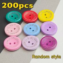 50/100/150/200pcs Mixed Color Round Wooden Buttons 20mm, 2-Hole Wood Buttons, Decorative Buttons For Shirt, Coat And Clothing, In Stock Available - multicolor - View 8