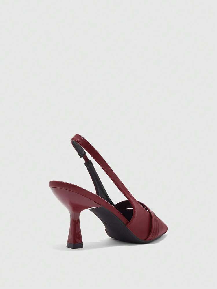 CUCCOO BIZCHIC Women's Pointed Toe Pumps, Versatile High Heels For Commuting And Daily Wear - Burgundy - View 9