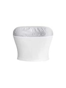 ROMWE Avant Women's Y2K Island Babe Sequin Embroidered Cropped Tube Top - White - View 2