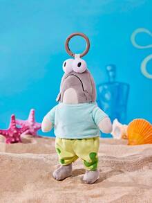 SpongeBob SquarePants | POKOJA LAND 1個 X POKOJA LAND 3D 絨毛吊飾鑰匙圈，灰色魚形，可愛獨特設計，可掛在包包、鑰匙、書包上，適合所有年齡層，生日或週年紀念的酷禮物 - 灰色 - 查看 5