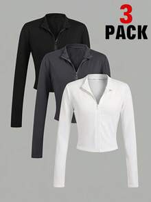 SHEIN 3PCS Tween Girls Jackets - Multicolor - View 1