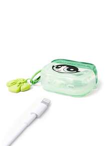 THE POWERPUFF GIRLS X SHEIN 卡通圖案防摔保護藍牙耳機保護套附吊飾，適用於 iPod - 彩色 - 查看 4