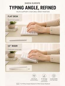 Compact Acrylic Keyboard Stand Space Saving Desk Riser Non Slip Tray Holder With Mouse Pad For Small Keyboard Laptop - multicolor - View 3