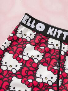 HELLO KITTY AND FRIENDS | SHEIN Women's Letter Waistband Cartoon Print Boxer Briefs - Red - View 4
