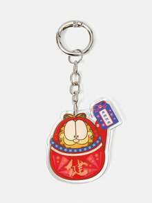 GARFIELD | SHEIN 卡通橘貓壓克力鑰匙圈，可愛動物包包掛飾 - 多色14 - 查看 3