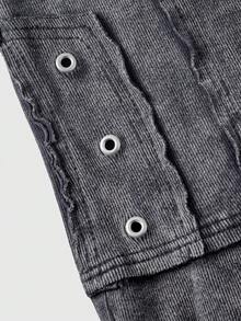 ROMWE Street Life Regata Feminina Degradê em Denim, Denim Macio Y2K Streetwear, Versátil Primavera/Verão Vintage - Azul - Visão 4