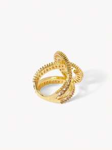 Opalesca Wrapped Track Ring - Gold - View 8