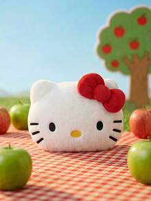 HELLO KITTY AND FRIENDS | POKOJA LAND 1個經典紅蝴蝶結貓咪絨毛玩具靠枕，可愛沙發床邊午睡枕，適用於汽車、臥室裝飾、午休放鬆，送給朋友、孩子和女友的完美生日禮物 - 彩色 - 查看 1