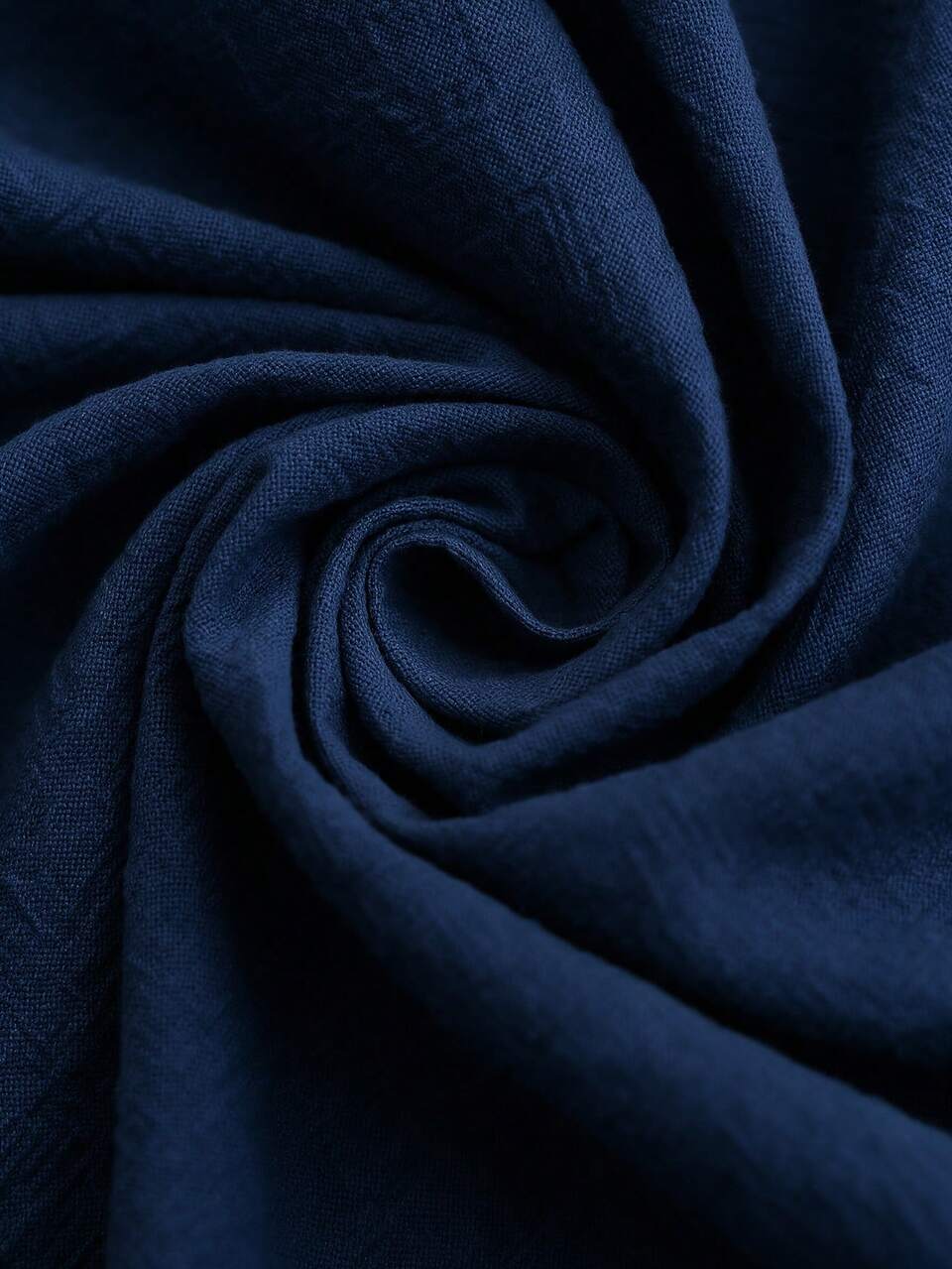 Plus Size Women's Textured Fabric Pleated Button-Up Dark Blue Shirt, Autumn For Women Back To School Going Out Work Fall Fall Winter 2026