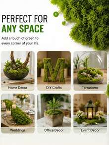 150/200/300/500/700g Realistic Artificial Moss Lawn, Lifelike Faux Moss For Micro Landscape Decor, Vivid Green Plant Turf, Perfect For Micro Landscapes, Greenery Lawns, Potted Plants, Windowsill Decor, - Multiple Styles - View 9