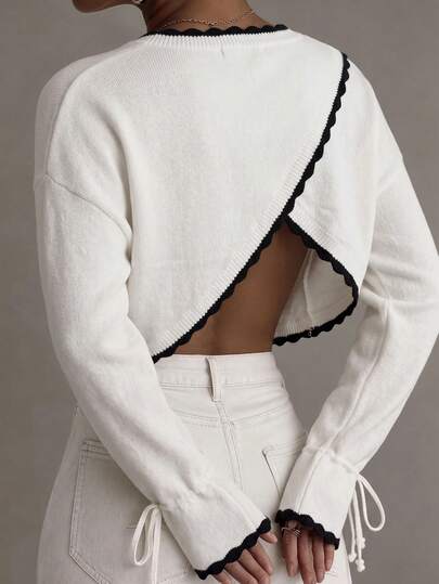 SHEIN Women's Colorblock Casual Versatile Everyday Long Sleeve Sweatshirt