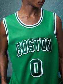 EVRINFINITE Men's Basketball Jersey, #0 Green Embroidered Sports Vest Spring Fall - Green - View 7