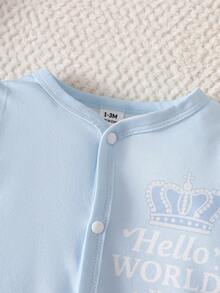 SHEIN 2件套新生男婴摄影服装 小弟弟刺绣婴儿服 新生儿礼物 1个月3个月婴儿摄影道具 - 藍色 - 查看 8