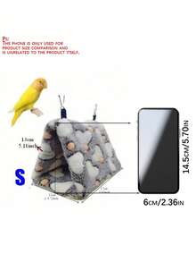 1 buah Sarang Burung Hammock Segitiga Bermotif Hati yang Lembut & Nyaman, Cocok untuk Burung Cockatiel, Parrotlet & Burung Beo Kecil-Sedang Lainnya untuk Tidur, Beristirahat, dan Bermain. Tersedia Berbagai Ukuran & Warna, Kait Logam yang Dapat Dilepas untuk Dibersihkan, Cocok untuk Musim Gugur & Musim Dingin - MultiWarna - View 3
