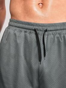 Driftmere 1 Pair Men's Summer Quick-Drying Shorts, Elastic Casual Fitness Running Lining Shorts With Letter Print Sports - Grey - View 4