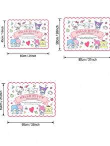 HELLO KITTY AND FRIENDS | Joivida 1件授權卡通地毯，柔軟絨毛地板墊，可愛角色設計，舒適多彩家居裝飾，適合臥室、客廳、沙發或兒童房，為您的空間增添趣味與舒適感 - 1PC - 查看 3