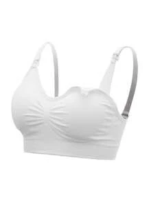 SHEIN Maternity 5pack Solid Ruched Nursing Bra For Mother - Multicolor - View 12