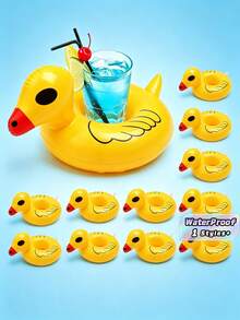 1 Inflatable Floating Pool Drink Holder – Cute Animal And Fruit Designs; Drink Floats For Summer Parties, Beach And Pool Accessories. - Swimming pool float - View 1