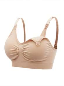 SHEIN Maternity 5pack Solid Ruched Nursing Bra For Mother - Multicolor - View 6