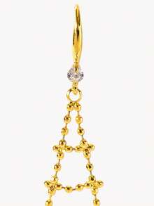 Opalesca Fashion Triangular Fringed Ladies Ear Hanging - Gold - View 4