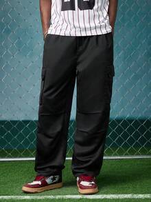 EVRINFINITE Men's Casual Lightweight Multi-Pocket Cargo Pants, Fashionable Workwear Trousers For Spring & Autumn - Black - View 6
