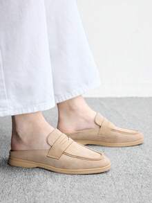 CUCCOO BIZCHIC Fashion Versatile Dating Workplace Elegant Casual Simple Comfortable Back Empty Portable Women's Flat Shoes Fall Shoes - It's apricot. - View 6