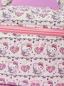 HELLO KITTY AND FRIENDS | Joivida 1個 HELLO AND FRIENDS X Joivida 時尚簡約便攜式化妝收納包，迷你化妝工具袋、刷子收納盒與旅行必需品，適合女性、女孩、旅行、居家、日常使用、返校，生日或週年紀念的可愛禮物 - 白色 - 查看 5