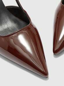 CUCCOO BIZCHIC 女款尖頭細高跟時尚棕色基礎日常百搭高跟鞋 後跟提升式 Slingback 涼鞋 - 咖色 - 查看 7