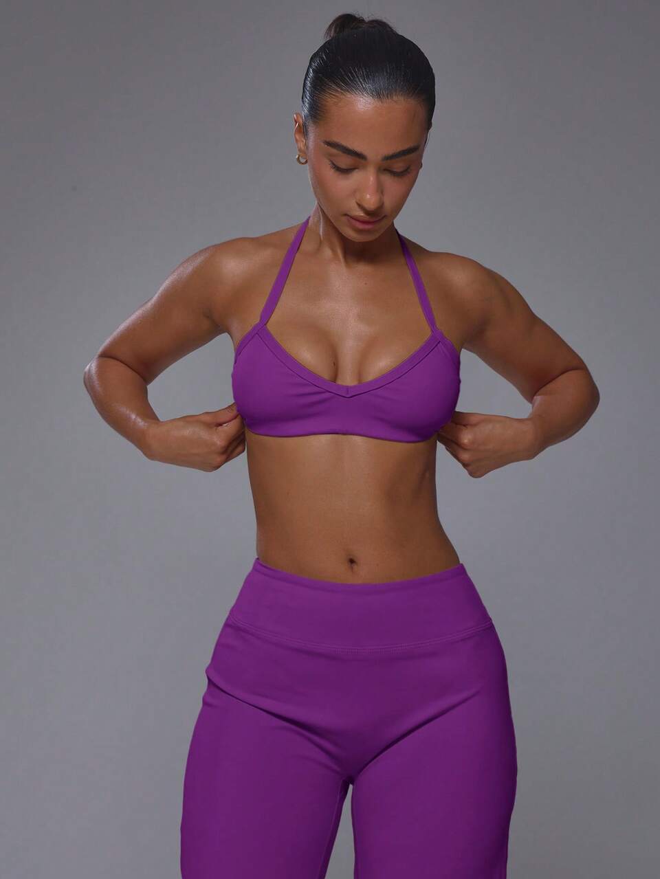 Active Scoop Sports Bra With High Rise Loose Fit Trousers Sold As Set
