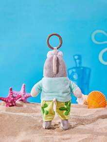 SpongeBob SquarePants | POKOJA LAND 1個 X POKOJA LAND 3D 絨毛吊飾鑰匙圈，灰色魚形，可愛獨特設計，可掛在包包、鑰匙、書包上，適合所有年齡層，生日或週年紀念的酷禮物 - 灰色 - 查看 2