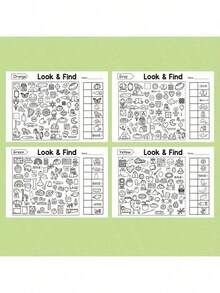 MINKOJA Children's Interactive Seek - And - Find Game Book - Enhance Brain With Sudoku Puzzles, Memory And Color Recognition. It's A Travel Puzzle Card For Both Home And School Use - Multicolor - View 7