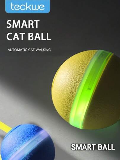 Teckwe Interaktiver Haustierball, automatisch beweglicher elektrischer Ball Spielzeug für kleine & mittlere Hunde und Katzen, ideales Geschenk für Haustierbesitzer, die interaktive Spielzeuge suchen 150mAh