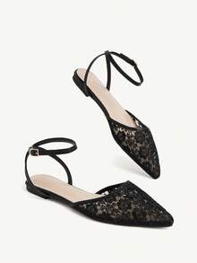 CUCCOO CHICEST Women's Mesh Embroidered Flat-Soled Shoes - Black - View 4