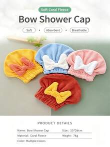 4pcs JapaneseStyle Hair Drying Caps For Women, HeadWrapped Design Crafted From Soft Coral Fleece Fabric With Super Water Absorption And Quick-Drying Performance It Easily Wraps Long Hair And Saves Hair From HighTemperature - Multicolor - View 8