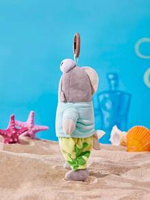 SpongeBob SquarePants | POKOJA LAND 1個 X POKOJA LAND 3D 絨毛吊飾鑰匙圈，灰色魚形，可愛獨特設計，可掛在包包、鑰匙、書包上，適合所有年齡層，生日或週年紀念的酷禮物 - 灰色 - 查看 4
