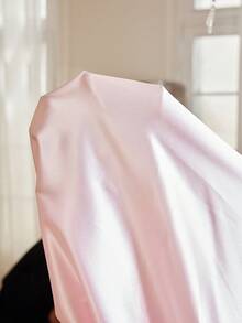 MuseNap CURVE Satin Light Pink Fur Trim Cuff Bow Waist Tie Plus Size Robe - Baby Pink - View 7