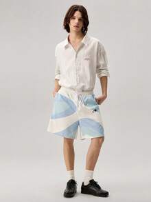 Loose Fit Men's Color Block Print Sports Shorts, Suitable For Summer Wear - Multicolor - View 7