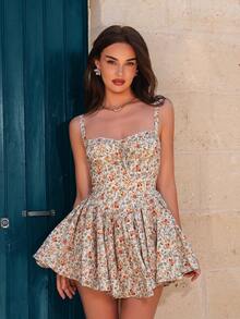 Bris Aura Sundress;Summer Court Style Floral Ruffle Dress Ballet-Inspired Dress,Summer Dresses For Women Party Elegant - Multicolor - View 1