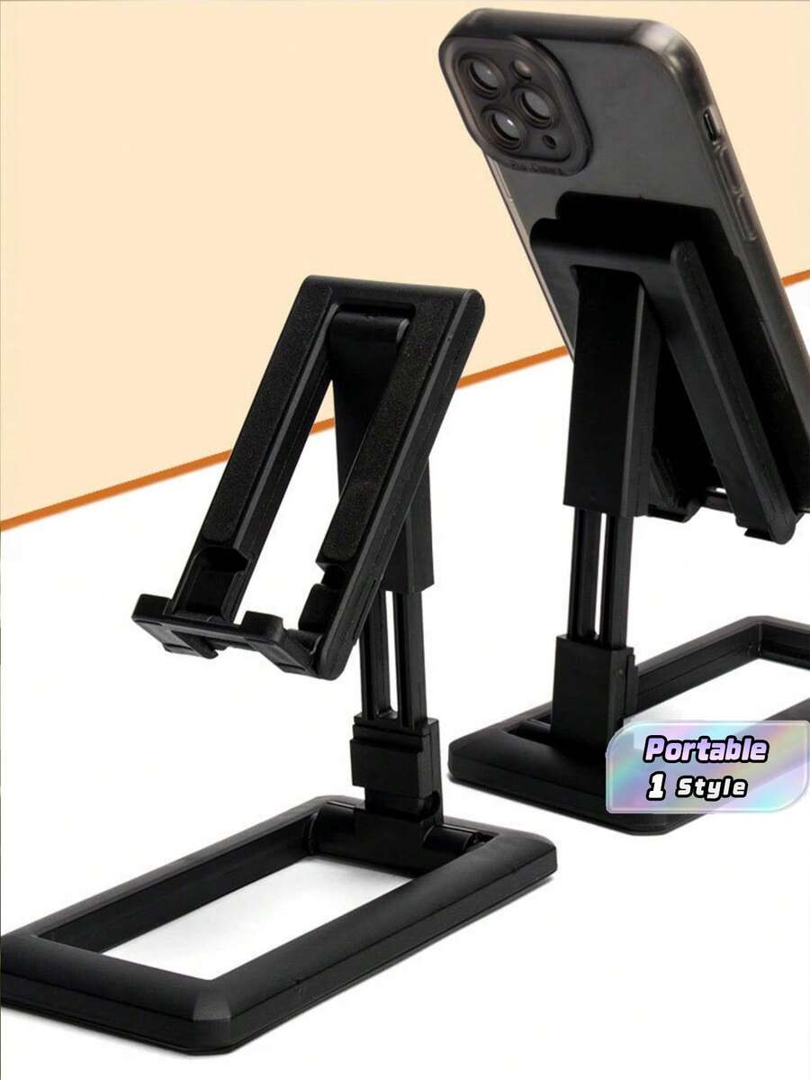 Portable Foldable Desktop Phone Stand For Watching Videos And Live Streaming - Black - View 1
