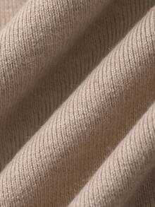 DAZY Women's Solid Color Elastic Ribbed Slim Fit Long Sleeve Pullover Knit Sweater, Casual Holiday Everyday Spring Autumn Top Vacation - Apricot - View 5