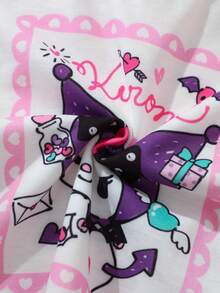 HELLO KITTY AND FRIENDS | SHEIN 女嬰圓領字母卡通印花休閒日常短袖上衣 - 白色 - 查看 6
