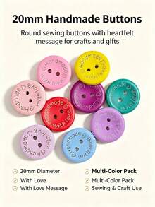 50/100/150/200pcs Mixed Color Round Wooden Buttons 20mm, 2-Hole Wood Buttons, Decorative Buttons For Shirt, Coat And Clothing, In Stock Available - multicolor - View 2